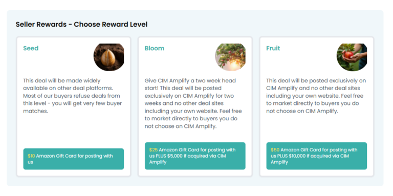 Seller Rewards — Seed, Bloom, Fruit